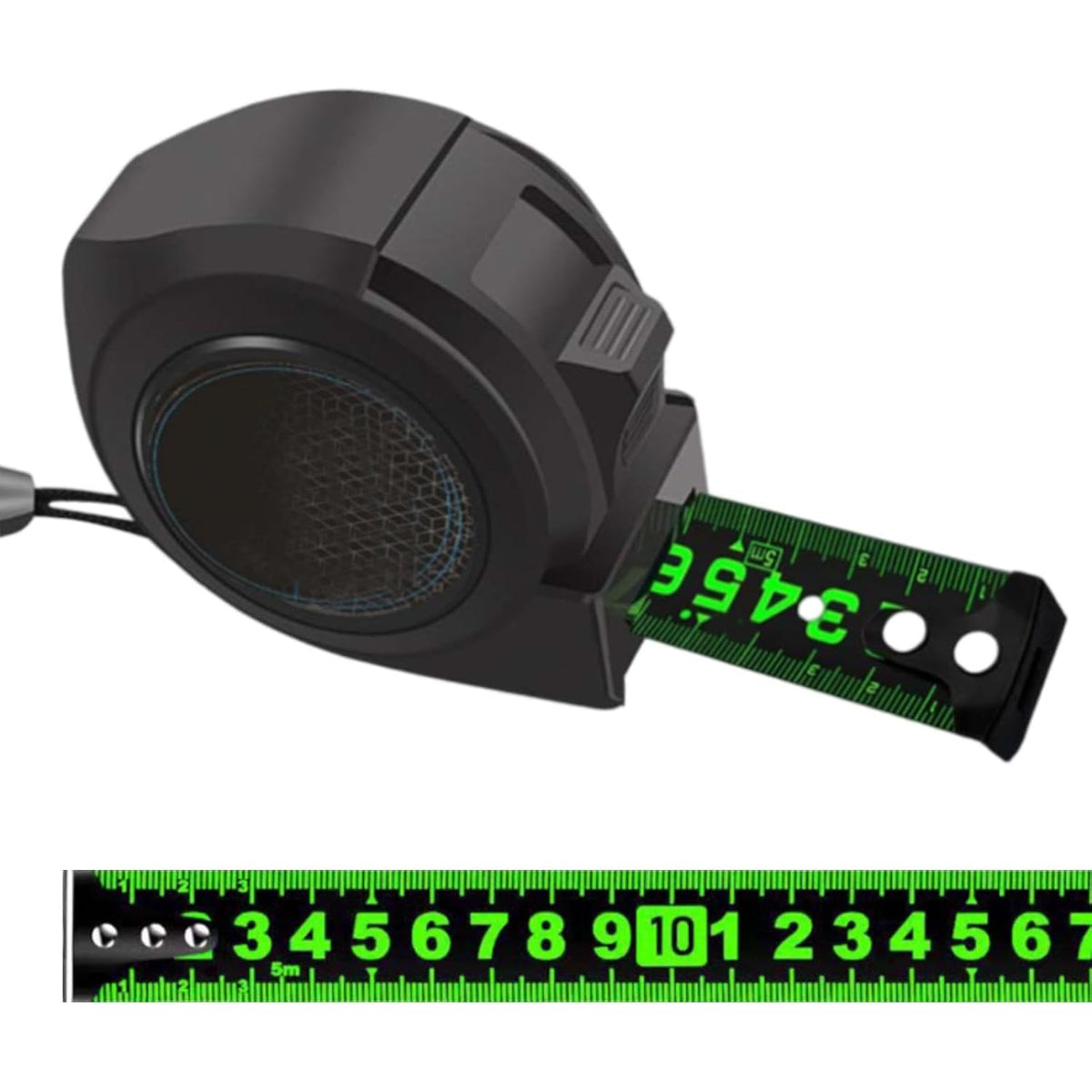 7 M Steel Measuring Tape - High Contrast Dark Mode Easy Read Fluorescent Tape Measure for Low Light Visibility - Heavy Duty Self-Locking Thicken Measuring Tape Retractable(Black)