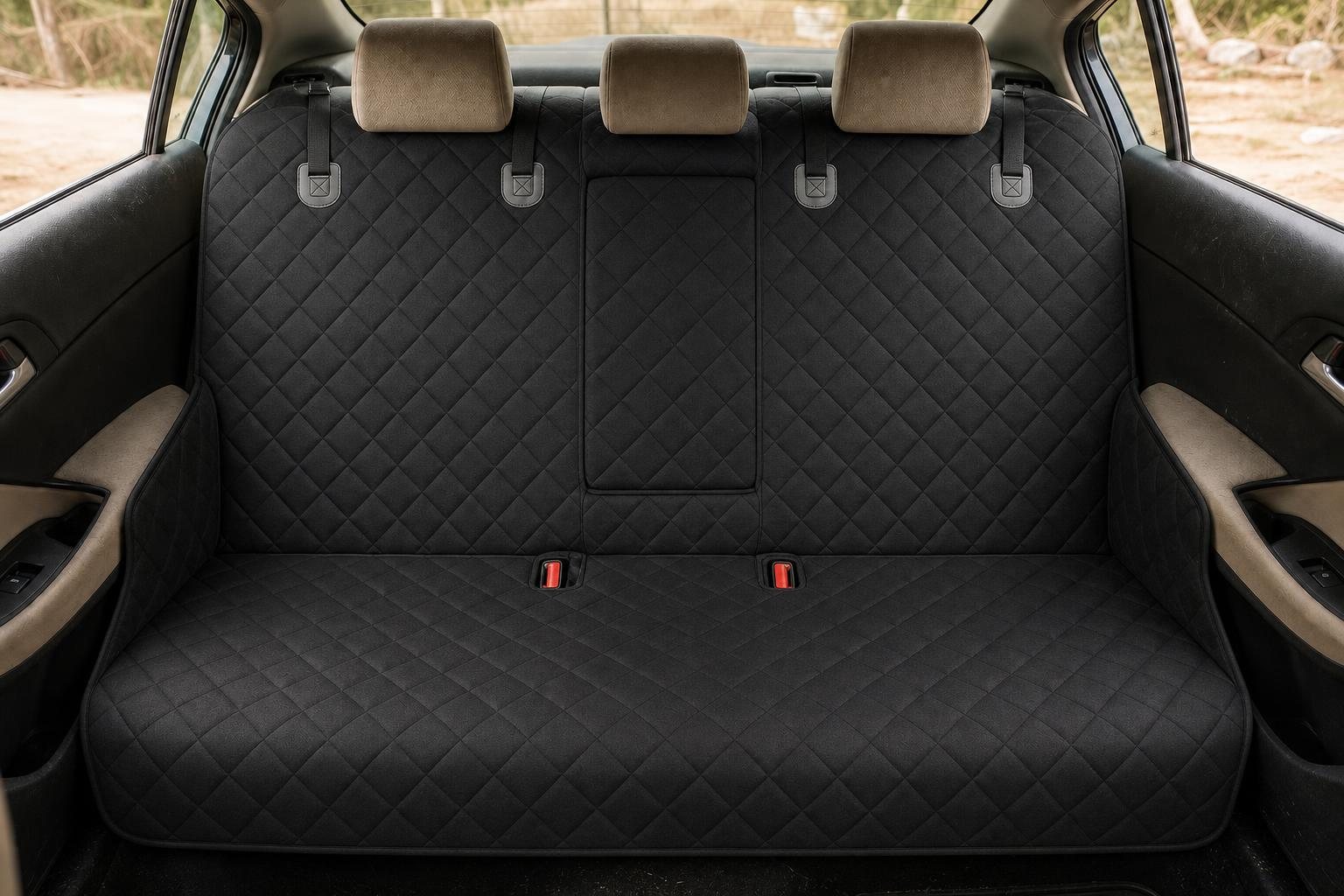 El mismo asiento protegido con la funda, limpio